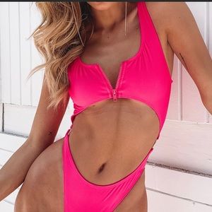 9.0 Swim “Amnesia One Piece” Fluro Pink